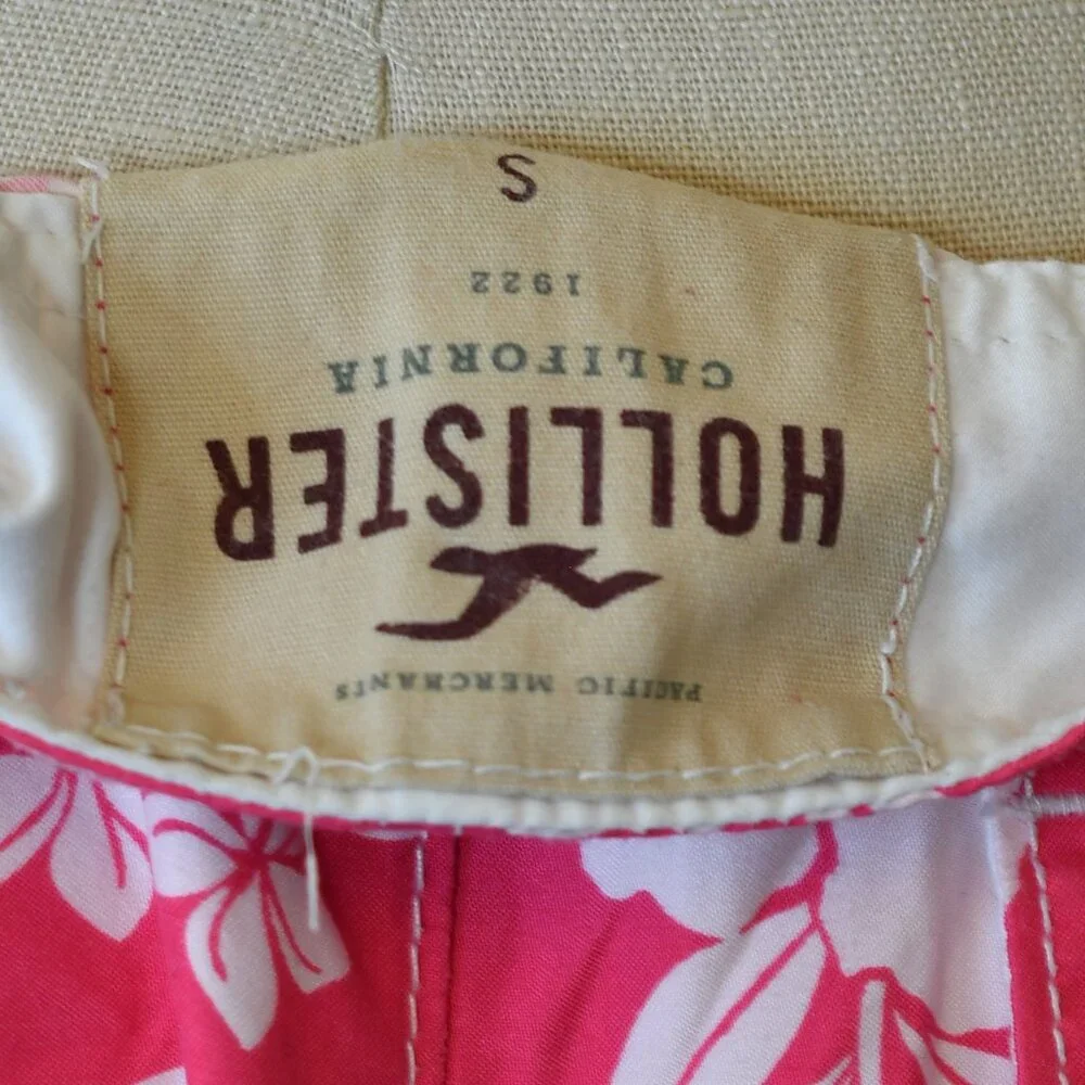 Hollister Pink/White Floral Board Shorts - Size S